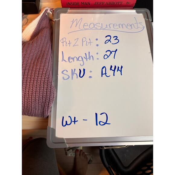 Love Tree Sweater Women's Purple White V-Neck Twist Cross Back Long sleeve - Picture 7 of 7